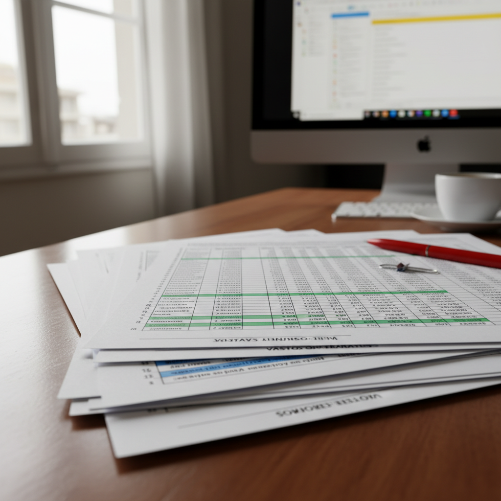 Documentos operativos sobre una mesa de trabajo